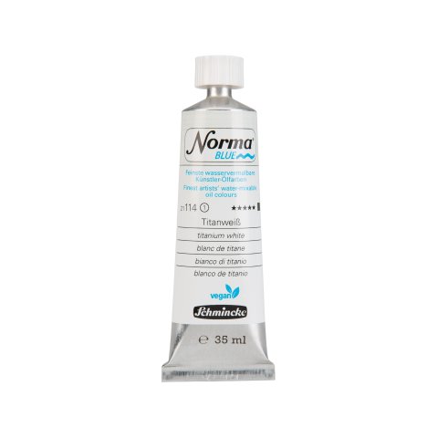 Schmincke Acquerello a olio Norma Blu Tubo di metallo 120 ml, bianco titanio (114)
