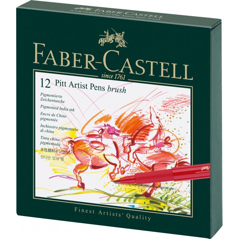 Faber-Castell Pitt artist pen, B, set of 12