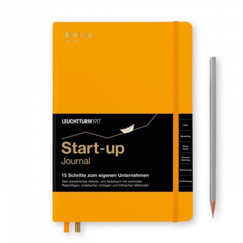 Lighthouse notebook hardcover start-up journal A5, medium, 294 pages, german, rising sun