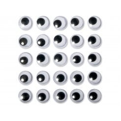 Ojos móviles autoadhesivos, ø 10 mm, 24 piezas