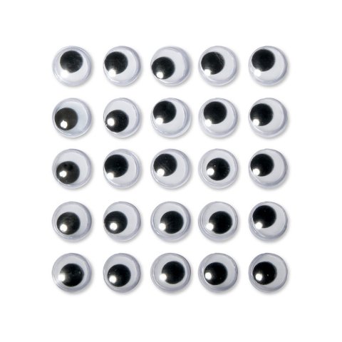 Wiggle eyes, self-adhesive ø 10 mm, 24 pieces