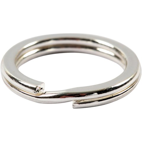 Split ring ø 15 mm, flach, 15 pieces, silver-plated