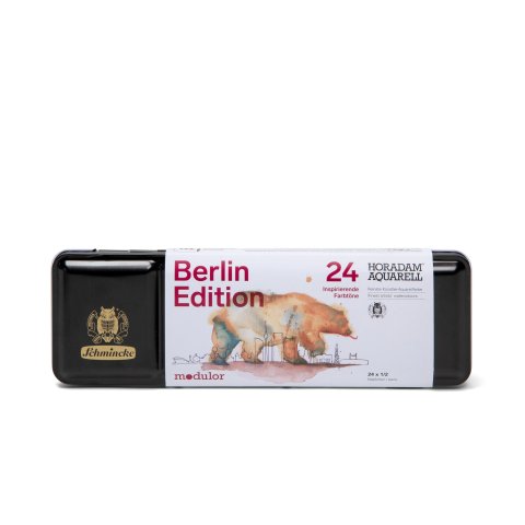 Schmincke Aquarellfarbe Horadam Berlin Edition 24 Stück im Metallkasten, 1/2 Näpfe (74530)