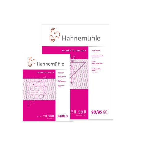 Bloque isométrico Hahnemühle, 80 g/m². 297 x 420  DIN A3, 50 hojas