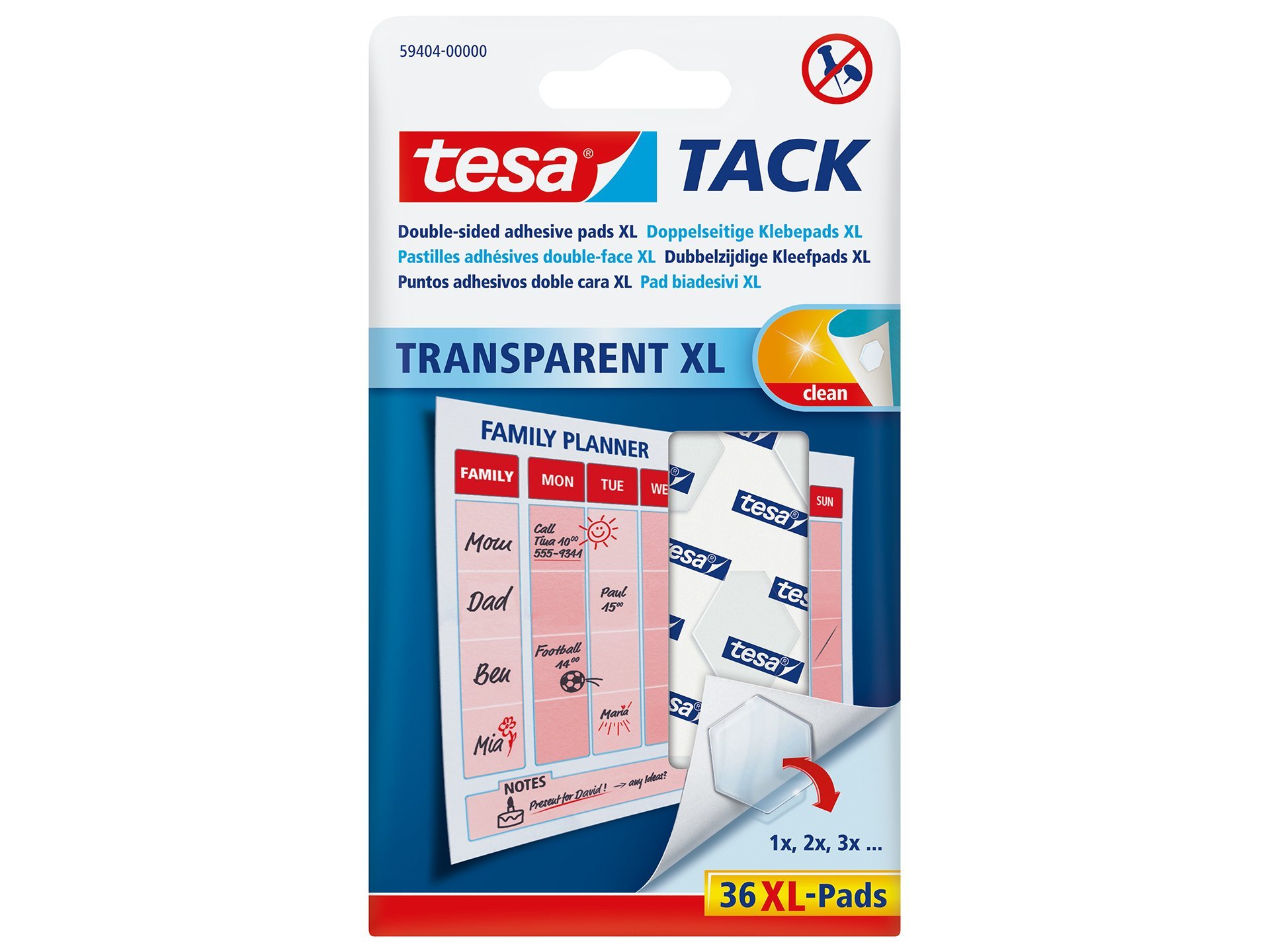 Tesa Tack doppelseitige Klebepads ablösbar XL kaufen