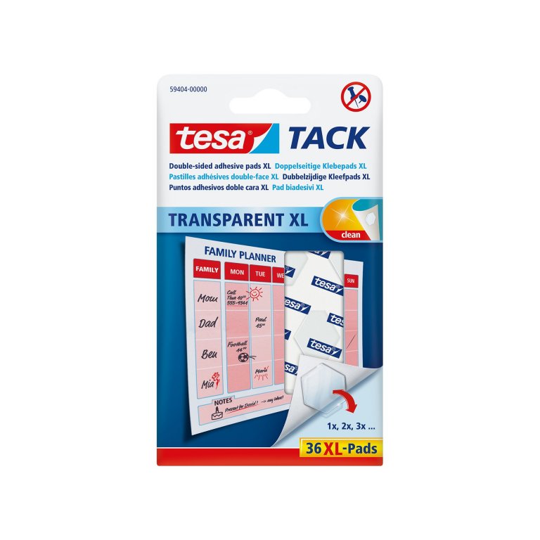 Tesa Tack double-sided adhesive pads, removable, XL