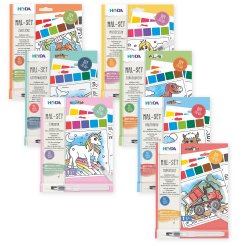 Painting pad, incl. watercolors + water brush