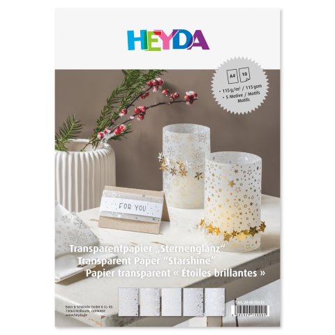 Papel de calco 115 g/m², DIN A4, FSC, 10 hojas, brillo estrella