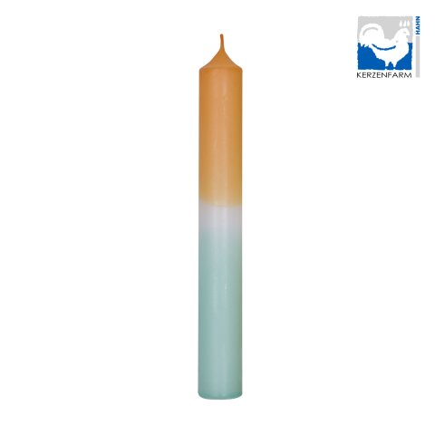 Candle farm rooster, stick candle ø 2.2 cm, h = 18 cm, DipDye, tangerine/mint
