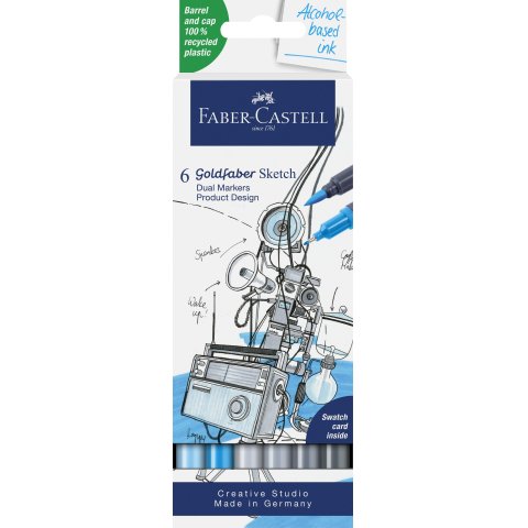 Faber-Castell Sketch Marker Set 6 brush pens, product design