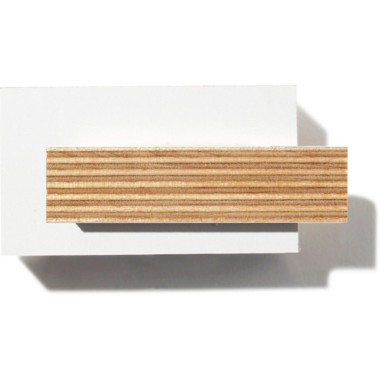 Birch plywood, melamine resin coated, white (custom cutting available)