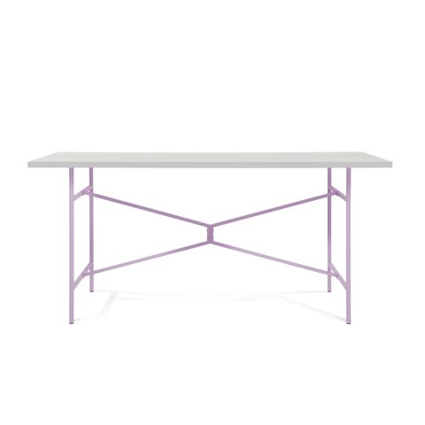 Modulor tavolo X, viola ghiaccio opaco Piano in melamina bianca, bordo bianco