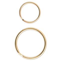 Schlüsselringe, 4 Stück, ø 2 + 3 cm, Stahl, flach, gold