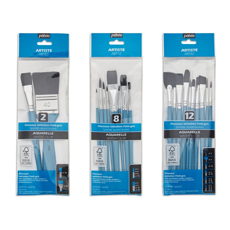 Set Di 5 Pennelli HomeHobby-Art – Setole Sintetiche – Formato Misto – Piatti E Tondi – Per Acrilico E Acquarello
