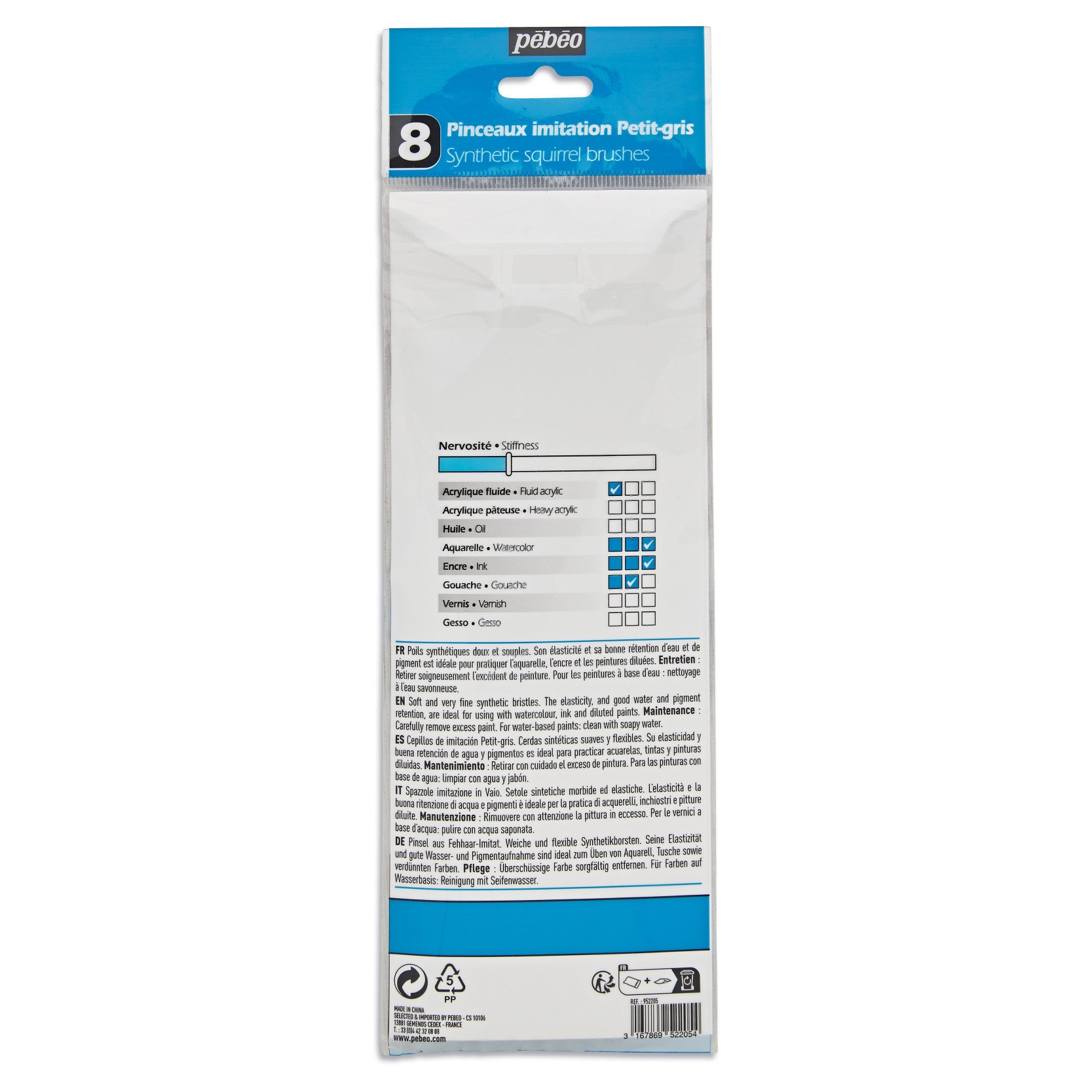 Tumuarta Set 9 Pennelli Per Acquerello Manico Corto, Setole Sintetiche Scoiattolo, Punta Fine, Rotondi N.0-8 E Piatto - 2
