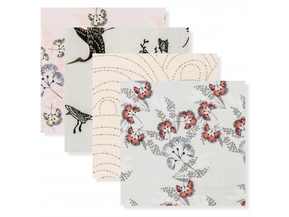 Tessuto in cotone stampato Jardin Japonais, 100 g/m²