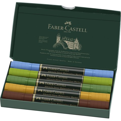 Faber-Castell Watercolour Marker Albr. Dürer Set 5 Stifte im Kartonetui, Plein Air