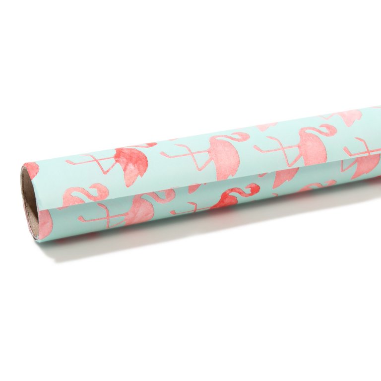 Gift wrapping paper, small rolls, Flamingo
