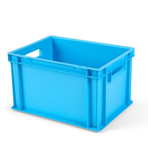 Stapelkiste hellblau, verschließbar ohne Deckel, 235 x 300 x 400 mm (Stapelh. 227 mm)