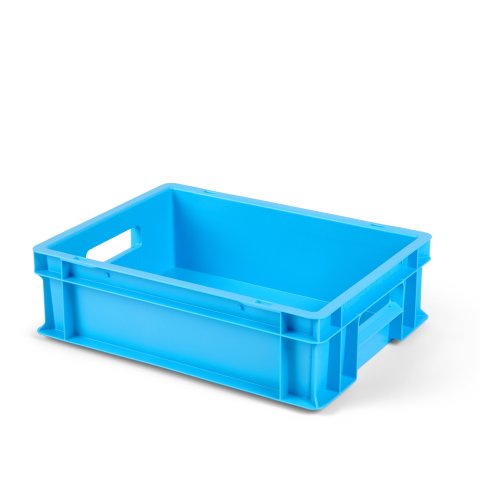 Stapelkiste hellblau, verschließbar ohne Deckel, 120 x 300 x 400 mm (Stapelh. 110 mm)