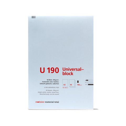 Modulor blocco universale, 190 g/m² 420 x 594 DIN A2, 50 fogli