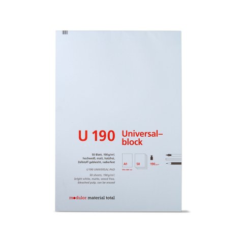 Modulor blocco universale, 190 g/m² 594 x 840 DIN A1, 50 fogli