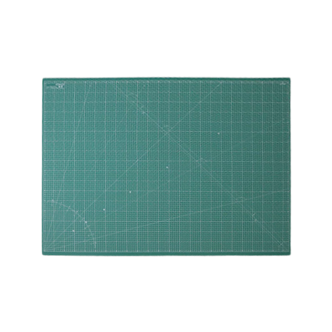 Alfombrilla de corte XXL Pro de 5 capas, verde rejilla de una cara con graduación en cm, 900 x 1200 mm