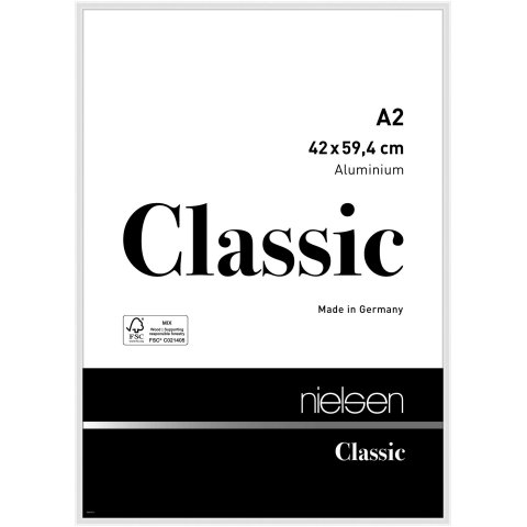 Nielsen Wechselrahmen Alu Classic 42 x 59,4 cm (DIN A2), weiß glänzend
