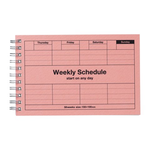 Mark's 7 Tage Wochenplaner, spiralgebunden 155 x 100 mm, neon rosa