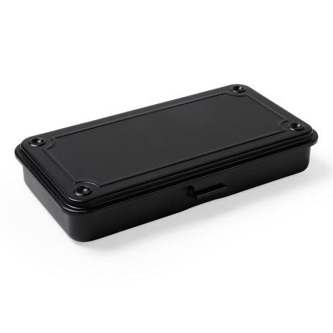 Toyo Steel T-192 caja metálica apilable 203 x 109 x 35 mm, chapa de acero, negro