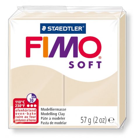 Fimo modelling clay Soft 8020 57 g large block (55 x 55 x 15 mm), Sahara