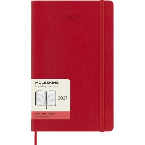 Moleskine Tageskalender 12 Monate Daily Planner 2027, DIN A5, Softcover, scharlachrot (9400)