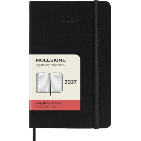 Moleskine Tageskalender 12 Monate Daily Planner 2027, DIN A6, Hardcover, schwarz (9424)