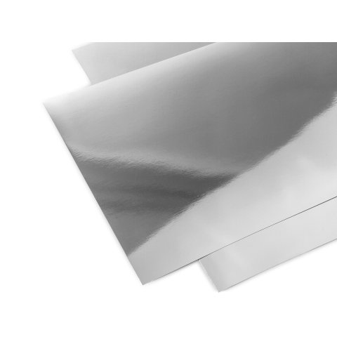 Cartón espejo alto brillo, plata 275 g/m², 210 x 297 DIN A4 (banda estrecha)