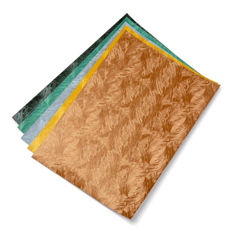 Barockkarton geprägt, metallic changierend