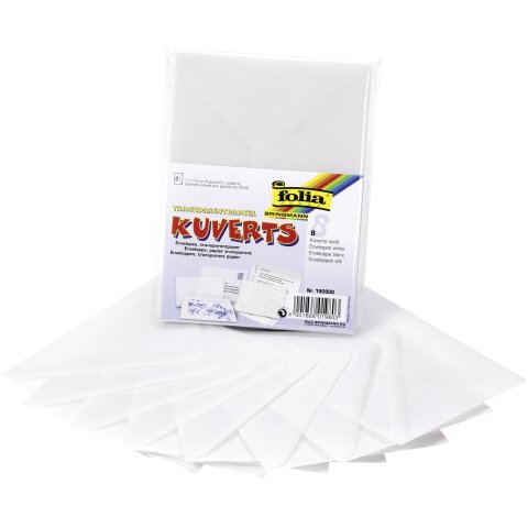 Transparent paper envelopes 155 x 110, for DIN A6, 115 g/m², 8 pieces