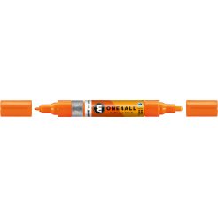 Molotow One4all Acrylic Twin marker, Line width 1.5 / 4 mm, neon orange fluorescent (21