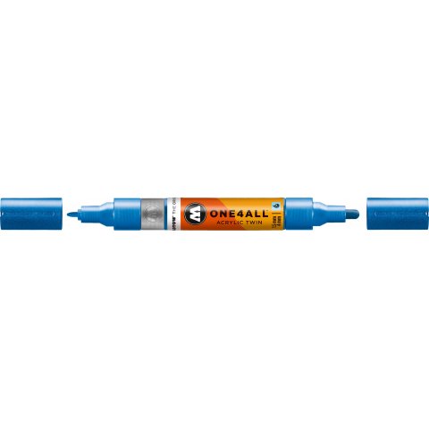 Molotow One4all Acrylic Twin marker Line width 1.5 / 4 mm, metallic blue (224)