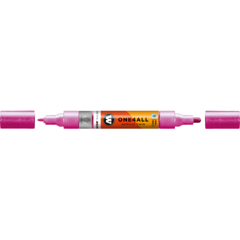 Marcador de pintura Molotow One4all acrylic Twin Ancho de línea 1,5/4 mm, rosa metálico (225)