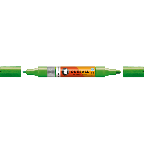 Molotow Lackmarker One4all Acryl Twin Strichstärke 1,5/4 mm, metallic hellgrün (226)