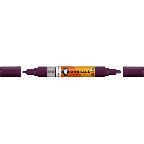Marcador de pintura Molotow One4all acrylic Twin Ancho de línea 1,5/4 mm, violeta púrpura (233)