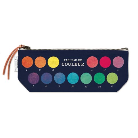 Cavallini pencil case cotton 23 x 10 cm, colorwheel