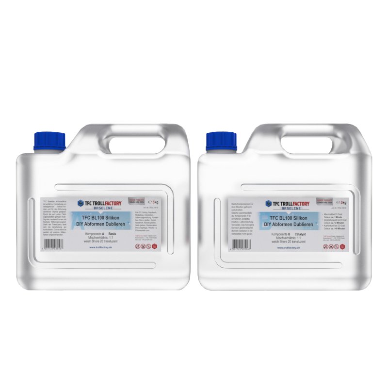 TFC Silicone Gomma Tipo 7 Per Calchi – 1 Kg, Impastabile, Morbido Shore 32, Rapporto 100:1, Per Stampistica E Otologia
