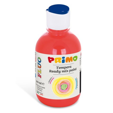 Primo pintura escolar para colorear, Ready Mix 300 ml, con tapón dosificador, rojo neón (300)
