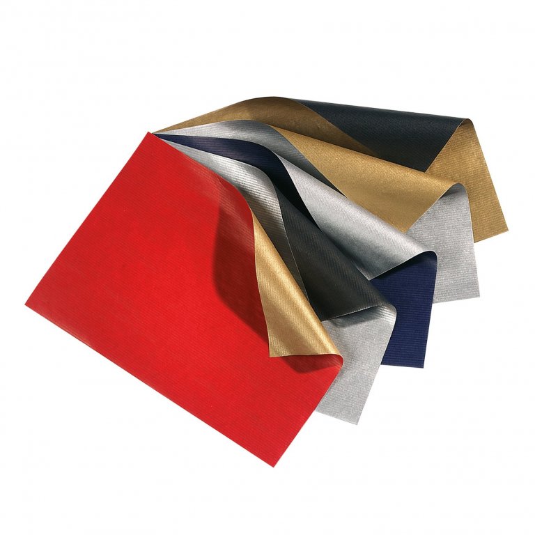 Papel de embalaje, rollos pequeños, color metálico