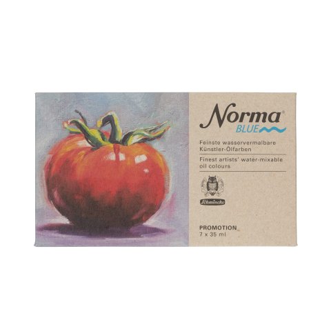 Schmincke watercolor oil paint Norma Blue, set 7 tubes of 35 ml each, in cardboard box (71751)
