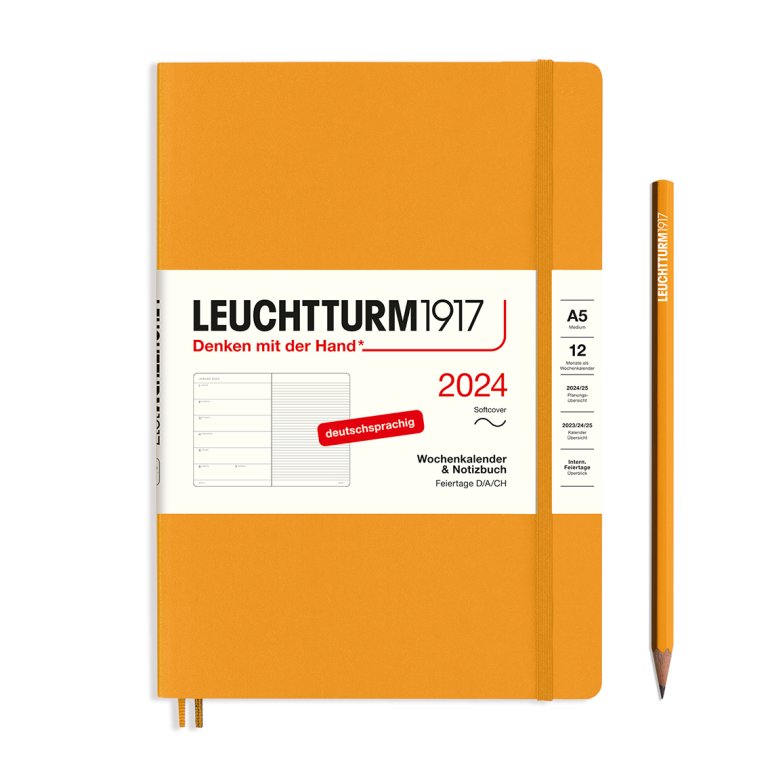 Softcover A5 Weekly Planner & Noteb. 2024 Black, Leuchtturm1917