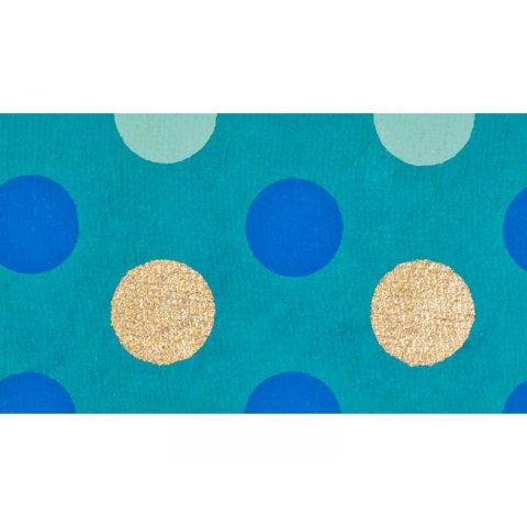 Natural paper, Indian Style 100 g/m², 500 x 700 mm, Garja turquoise, dots