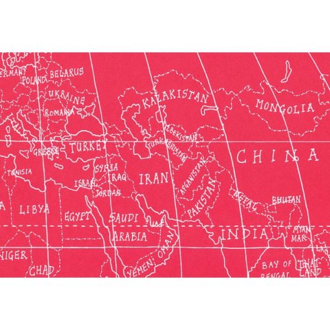 Maps gift wrap paper 500 x 700, red world map