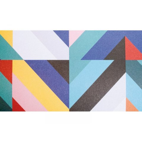 Lagom Design gift wrapping paper Michiko, 500 x 700, coloured arrows + triangles